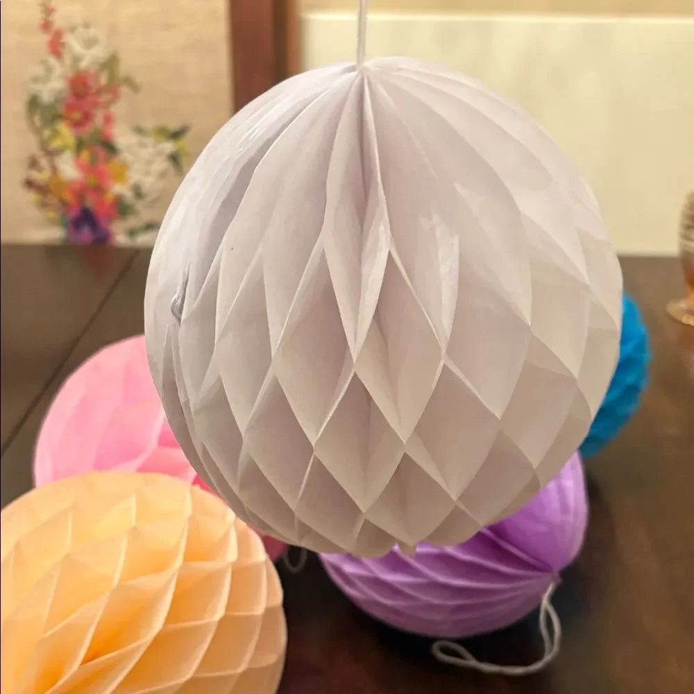 6 Colorful Honeycomb Paper Balls